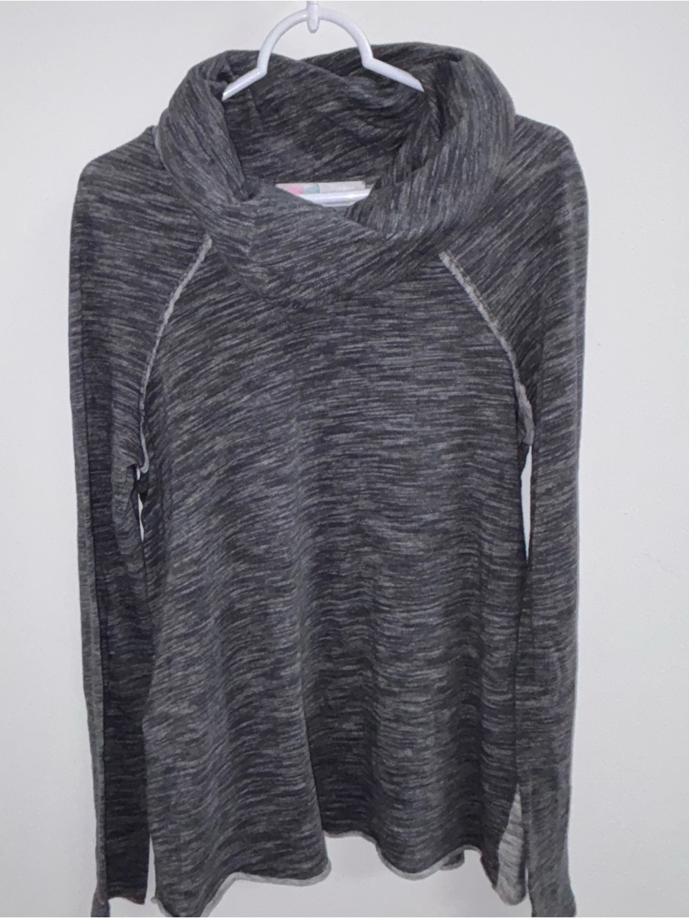 FP Beach by Free People Gray Space Dye Cowl Neck Tunic Top XS/S